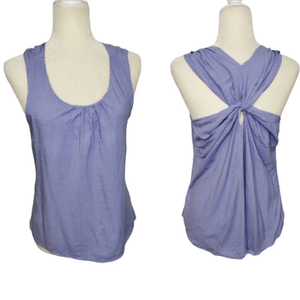 EDEN SOCIETY top Finnigan twist back blue‎ sleeveless rayon M